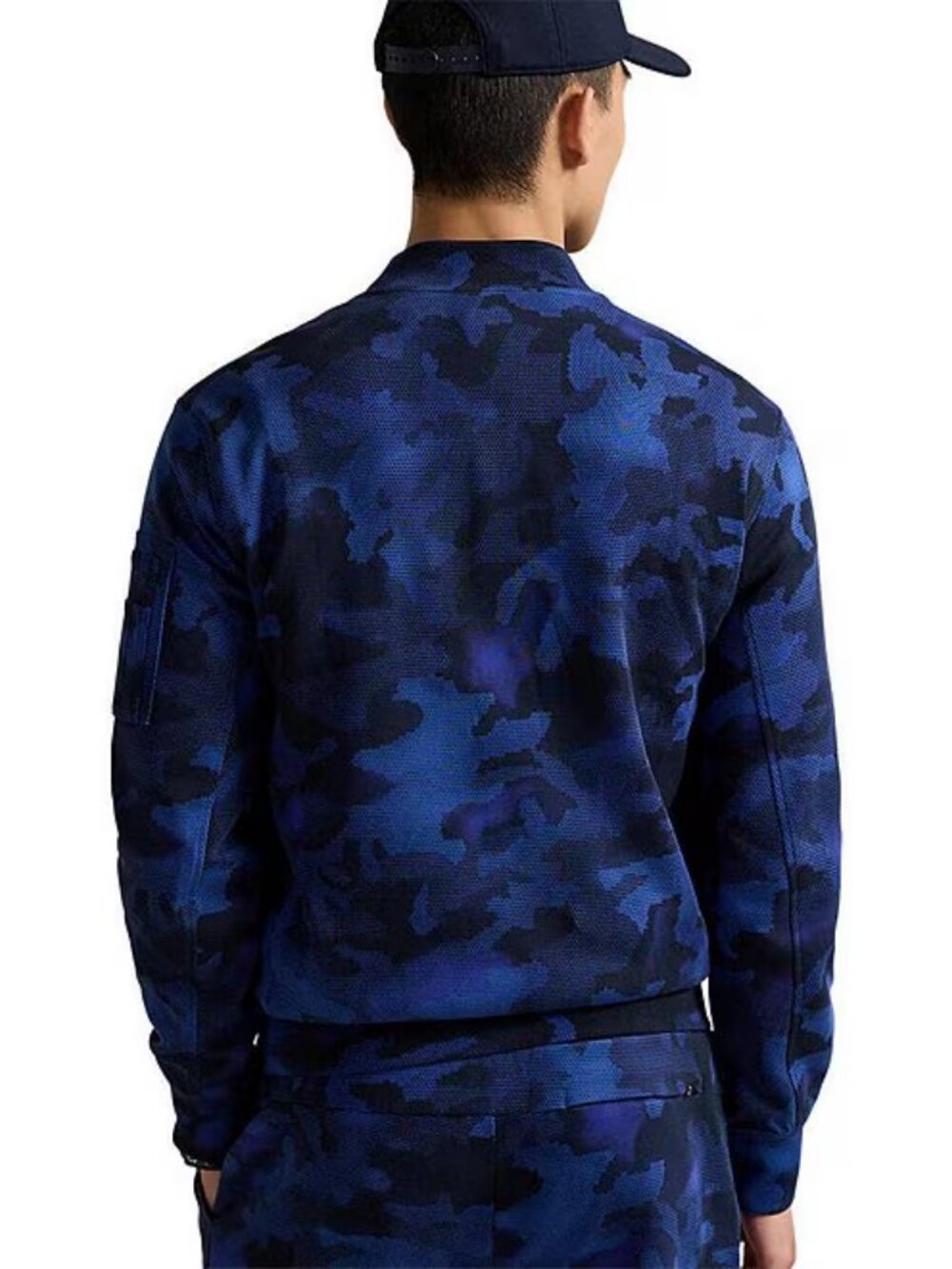 NWT XL SET Polo Ralph Lauren Blue Camo Double-Knit Cargo Bomber and Joggers VHTF - Picture 4 of 16